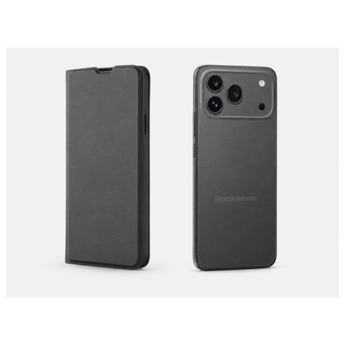 Funda tipo libro con soporte soft touch negro compatible honor 600 / 600 pro - jaym®