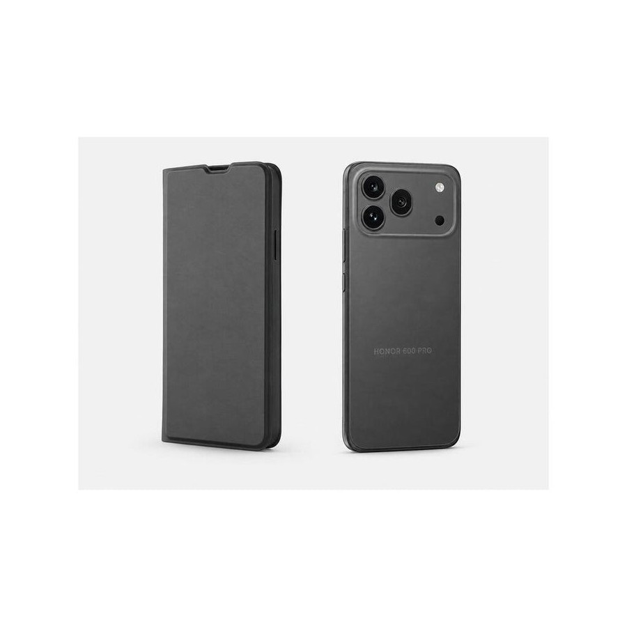 Funda tipo libro con soporte soft touch negro compatible honor 600 / 600 pro - jaym®