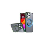 Funda reforzada compatible iphone 16 con anneau stand magsafe rotatif - verde - jaym®
