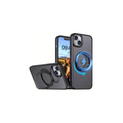 Funda reforzada compatible iphone 16 pro max con anneau stand magsafe rotatif - negro - jaym®
