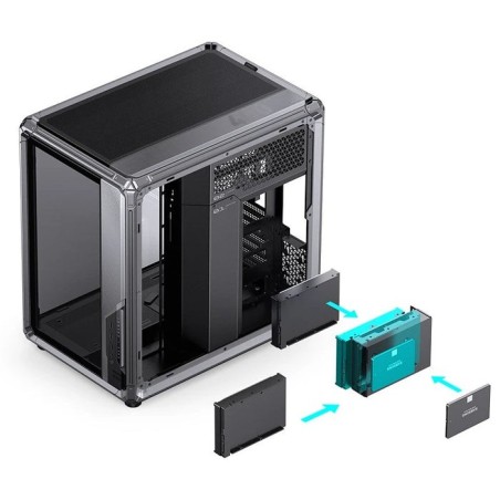 Jonsbo x400 pc carcasa, midi-tower, atx, tempered glass - gris