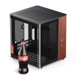 Jonsbo tk-0 pc carcasa, mini-tower, mini-itx, tempered glass, madera - negro