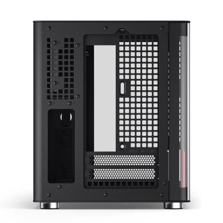 Jonsbo tk-0 pc carcasa, mini-tower, mini-itx, tempered glass, madera - negro