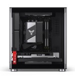 Jonsbo tk-0 pc carcasa, mini-tower, mini-itx, tempered glass, madera - negro