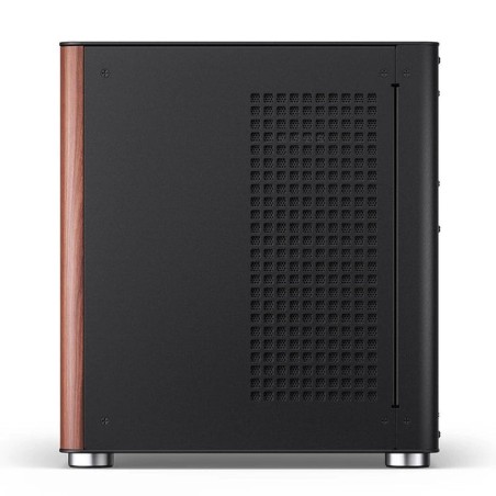 Jonsbo tk-0 pc carcasa, mini-tower, mini-itx, tempered glass, madera - negro