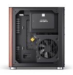 Jonsbo tk-0 pc carcasa, mini-tower, mini-itx, tempered glass, madera - negro