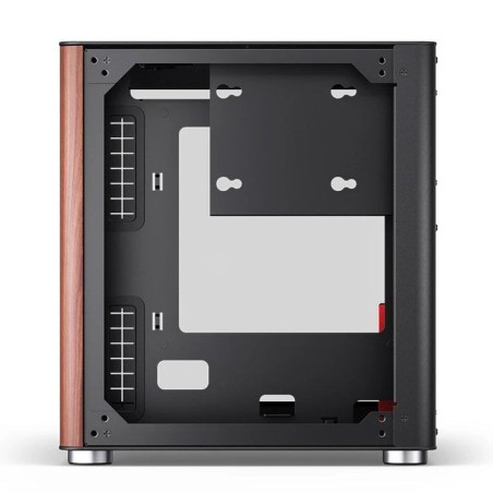 Jonsbo tk-0 pc carcasa, mini-tower, mini-itx, tempered glass, madera - negro