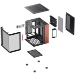 Jonsbo tk-0 pc carcasa, mini-tower, mini-itx, tempered glass, madera - negro