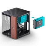 Jonsbo tk-0 pc carcasa, mini-tower, mini-itx, tempered glass, madera - negro