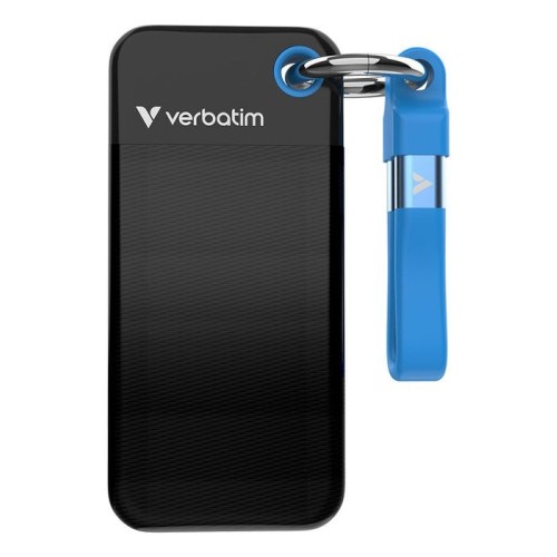 Verbatim ssd 256gb, usb 3.2, tipo-c, pocket, negro/azul