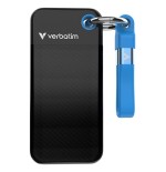 Verbatim ssd 256gb, usb 3.2, tipo-c, pocket, negro/azul