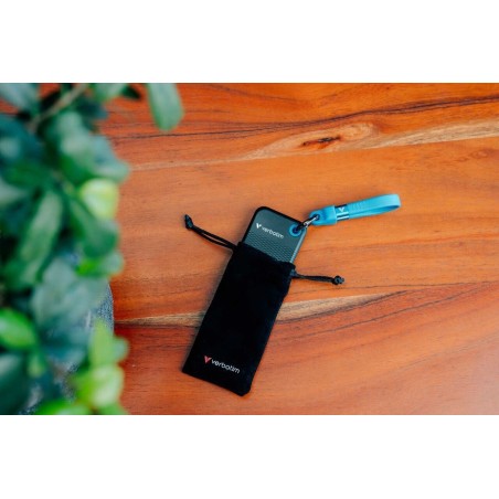 Verbatim ssd 256gb, usb 3.2, tipo-c, pocket, negro/azul
