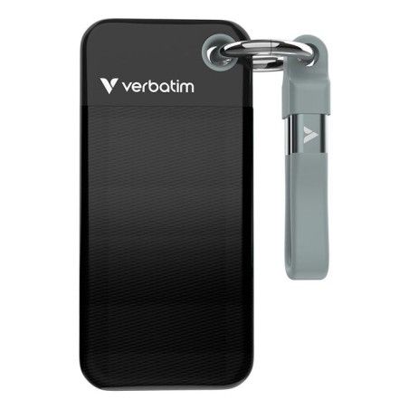 Verbatim ssd 512gb, usb 3.2, tipo-c, pocket, negro/gris