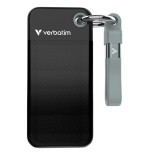 Verbatim ssd 512gb, usb 3.2, tipo-c, pocket, negro/gris