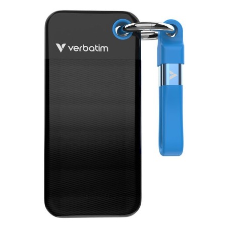 Verbatim ssd 512gb, usb 3.2, tipo-c, pocket, negro/azul