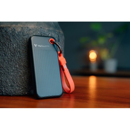 Verbatim ssd 512gb, usb 3.2, tipo-c, pocket, negro/rojo