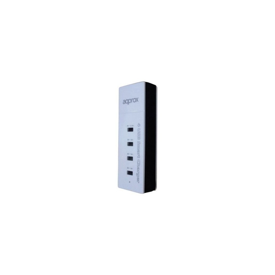 Approx cargador para red domestica a usb 4 puertos 5v color blanco