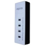 Approx cargador para red domestica a usb 4 puertos 5v color blanco