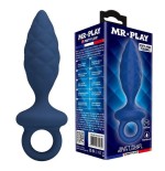 Mr play - plug anal texturizado con anilla azul l