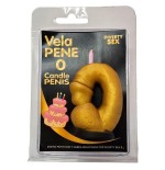 Diablo picante - vela pene en forma de número 0 color dorado