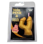 Diablo picante - vela pene en forma de número 4 color dorado