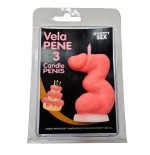 Diablo picante - vela pene en forma de número 3 color rosa
