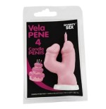 Diablo picante - vela pene en forma de número 4 color rosa
