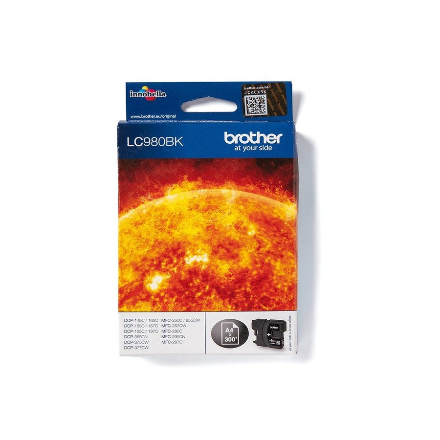 Brother tinta original lc980bk negro dcp-145, 163, 167, 193, 195, 197, 365, 373, 375, 377, mfc-250