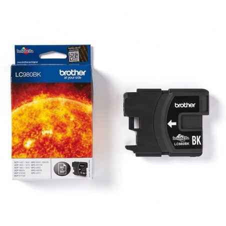 Brother tinta original lc980bk negro dcp-145, 163, 167, 193, 195, 197, 365, 373, 375, 377, mfc-250