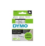 Cinta rotuladora autoadhesiva dymo d1 12mm x 7 metros de longitud para rotuladoras label manager, negro sobre blanco