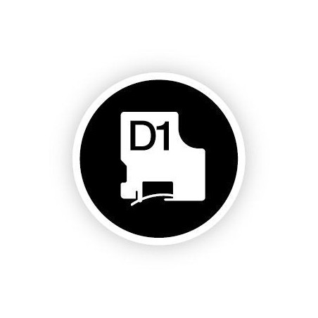 Cinta rotuladora autoadhesiva dymo d1 12mm x 7 metros de longitud para rotuladoras label manager, negro sobre blanco