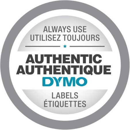 Cinta rotuladora autoadhesiva dymo d1 12mm x 7 metros de longitud para rotuladoras label manager, negro sobre blanco