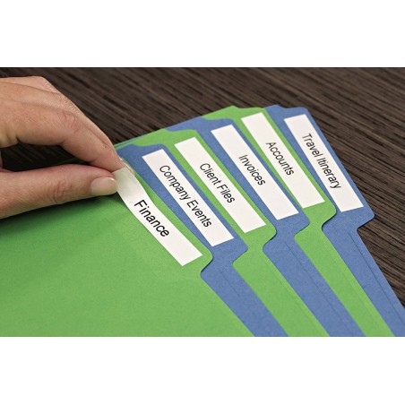 Cinta rotuladora autoadhesiva dymo d1 12mm x 7 metros de longitud para rotuladoras label manager, negro sobre blanco