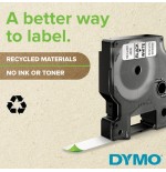 Cinta rotuladora autoadhesiva dymo d1 12mm x 7 metros de longitud para rotuladoras label manager, negro sobre blanco