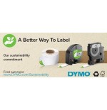 Cinta rotuladora autoadhesiva dymo d1 12mm x 7 metros de longitud para rotuladoras label manager, negro sobre blanco