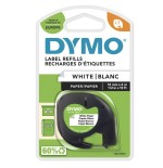 Cinta rotuladora autoadhesiva dymo papel blanco 12mm x 4 metros para rotuladoras letratag