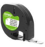 Cinta rotuladora autoadhesiva dymo papel blanco 12mm x 4 metros para rotuladoras letratag