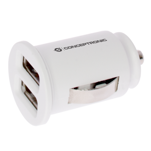 Cargador 2x usb power2go coche blanco pack 5