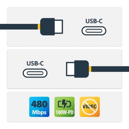 Startech cable usb-c usb-c 1m apto para alimentac