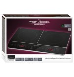 Placa inducción proficook doble portátil, 10 niveles temperatura, led negro 3500 w dki 1067