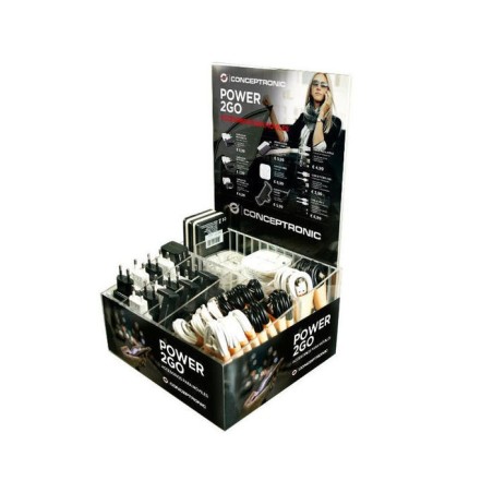 Expositor acrilico conceptronic power2go con 70 articulos
