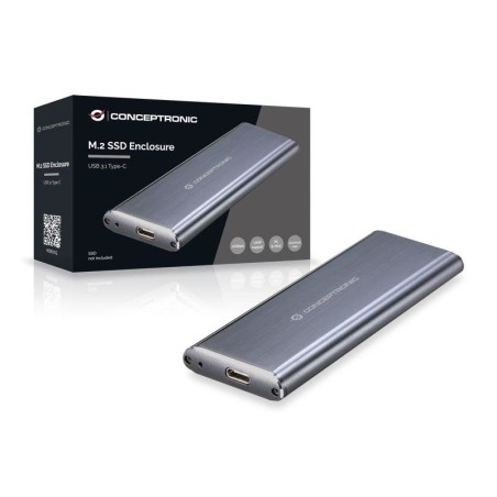Caja externa conceptronic ssd m.2 usb 3.1 aluminio tipo c *no admite ssd pcie nvme m.2
