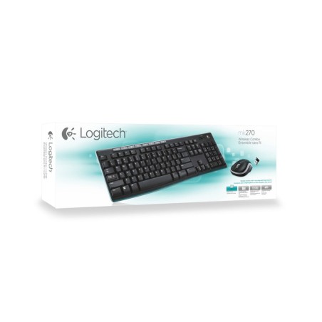 Teclado inglés + ratón logitech mk270 wireless combo usb qwerty negro 920-004523