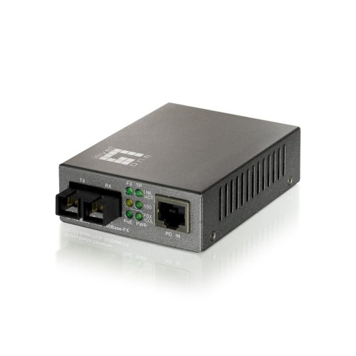 Conversor fibra optica level one  10/100tx a 100fx sc con poe (20km)