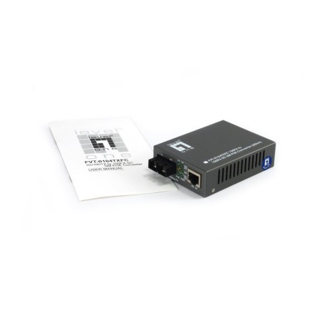 Conversor fibra optica level one  10/100tx a 100fx sc con poe (20km)