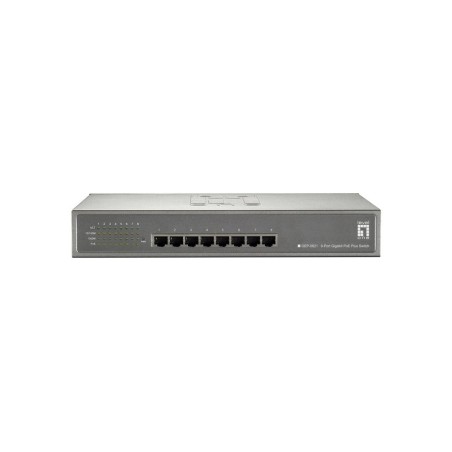 Switch level one gep-0821 no gestion  8p  poe 10/100/1000 poe plus 123.2w