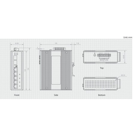Switch industrial level one 4p 10/100/1000 poe + 1 sfp + 1 combo