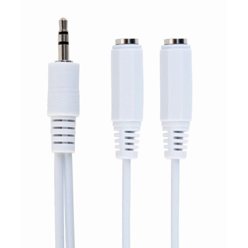 Adaptador audio estereo gembird jack 3.5mm macho a 2 jack 3.5mm hembra blanco cca-415w