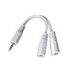 Adaptador audio estereo gembird jack 3.5mm macho a 2 jack 3.5mm hembra blanco cca-415w