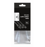 Adaptador audio estereo gembird jack 3.5mm macho a 2 jack 3.5mm hembra blanco cca-415w